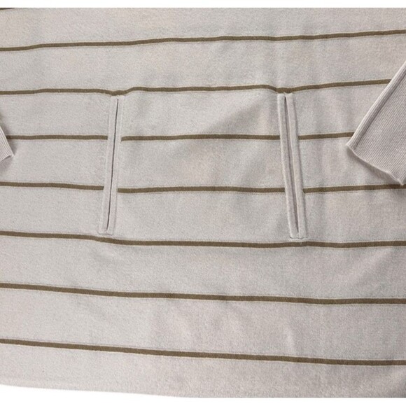 Garnet Hill Turtleneck Sweater Women Striped Wool Cashmere Size Medium Oversized - Picture 6 of 16